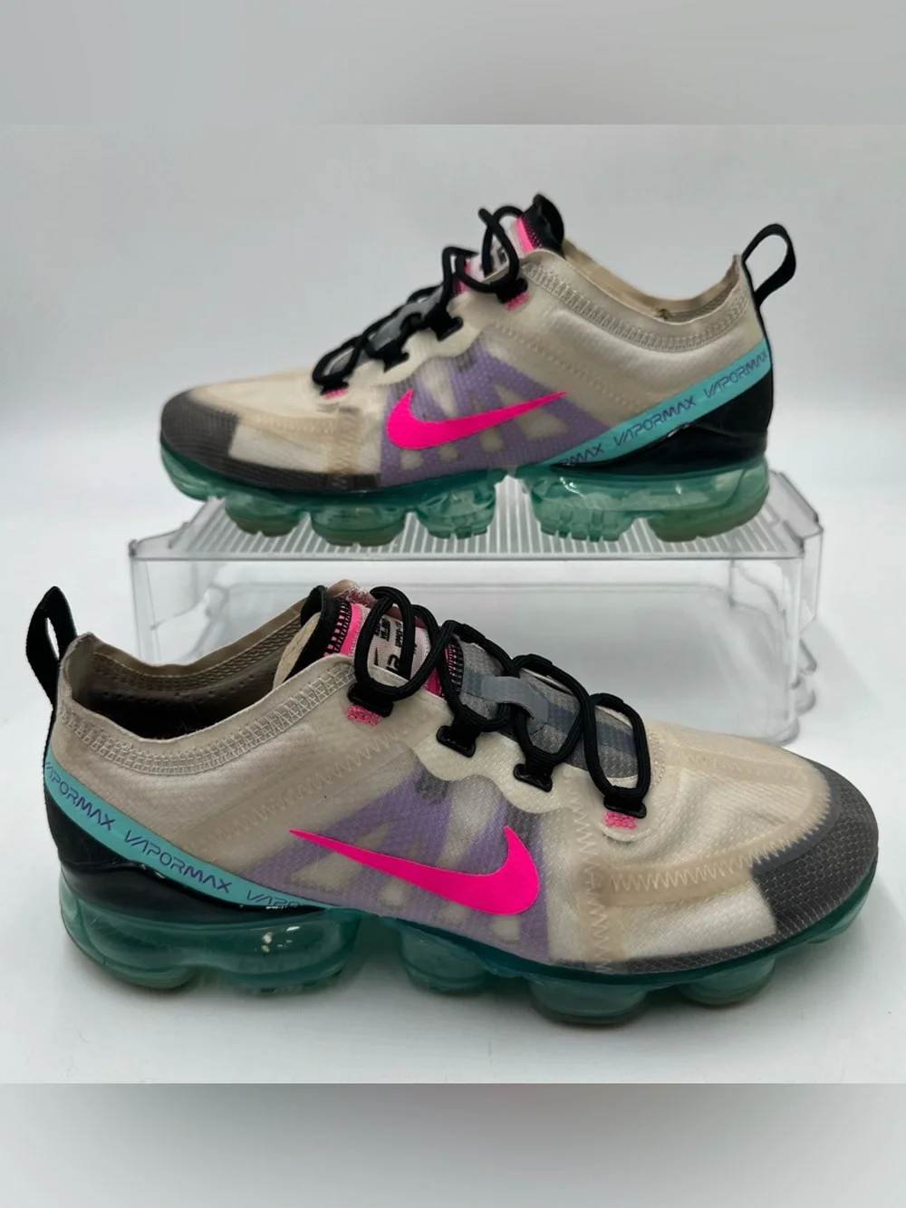 Nike Air VaporMax 2019 Womens Size 9 Pink Teal Multicolor Sneakers AR6632-005